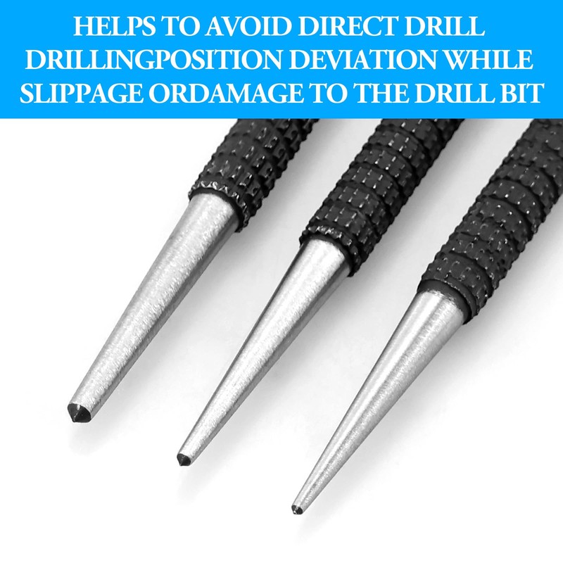 3pcs Centre Punch Set,Nail Punch,Center Punch, Nail Punch Set,Positioning Punch
