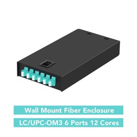 VANDESAIL LC-OM3 Fiber Rack Mount Enclosure Box 6 Port 12 Core, Fiber Patch Panel Rack Mount LC, with OM3 Pigtail Cables Spool and Fiber Couplers for Fiber Optic Systems