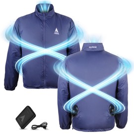 AlphaCool Cooling Fan Jacket For Men Women, 2 Fans & 10000mAh Battery Pack, Air Conditioned Jacket Electric Cooling for Work 2XL