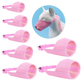 JYHY Dog Muzzles Suit - 7PCS Dog Muzzles Adjustable Quick Fit pet Muzzle Prevent from Biting Barking and Chewing for Small Medium Large Dogs,Pink