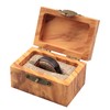 JEWPER Rustic Wooden Engagement Ring Box: Solid Wood Box for