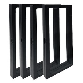 Eterspr Pack of 4 3D Floating Display Case, Jewellery Organiser Floating for Display Box, with Base Holder, for Jewellery Display (Black)