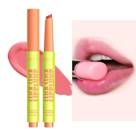 Lip Gloss Plump Labial Hidratante Brillo de Labios Bálsamo Labial Sólido Hidratante Bálsamo Labial Larga Duración Hydrating Lip Gloss & Balm Hybrid with Peptides, Click Lip Balm for Plumps & Moisturizes Labios Secos Agrietados (02#, M)