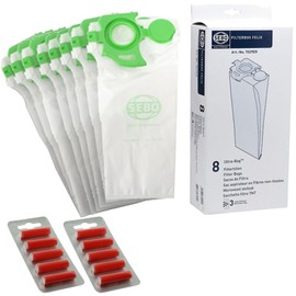 SEBO Felix Dart Genuine Vacuum Cleaner Bags (Pack of 8 + 10 Fresheners)