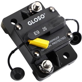 GLOSO Circuit Breaker E92 Manaul Reset, Waterproof IP67 Marine Auto Truck, 3/8" Stud, Hi-Amp (250A)