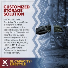 Vertx VTAC Stackable Storage Cube, Car Tactical Gear Carry Bag Organizer, Ammo, Mag, Clothing, Medical Storage Travel Carrying Containers, 11L Capacity, MD, Snow Line Grey