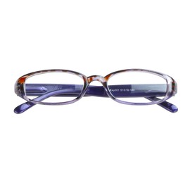 VisionGlobal 1 Pair Reading Glasses with Spring Hinge, Blue Light Blocking Glasses for Women/Men (Purple,+5.50 Magnification)