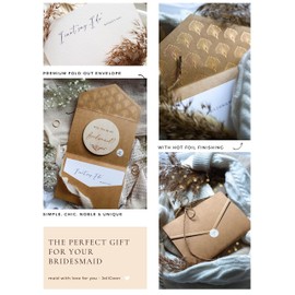 Jolicoon Will you be my bridesmaid wooden card with flip envelope and seal sticker - Bridesmaid proposal card