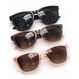 OUKEMAX Polarized Sunglasses for Women Men ： Retro Square Frame, UV400 Protection, Lightweight Shades for Driving, Travel