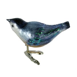 Old World Christmas Ornaments: Nuthatch Glass Blown Ornaments for Christmas Tree