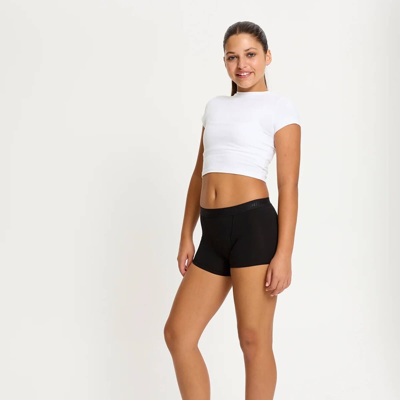 Modibodi Teen Hipster Boyshort - Moderate, Black / Y08-10
