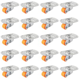 Mini Swivel Caster Wheels, 360 Rotatable, 20 PCS 0.47'' Self-Adhesive Wheels with Mounting Screws for Storage Boxes, Furniture, Trash Cans, Small Appliances