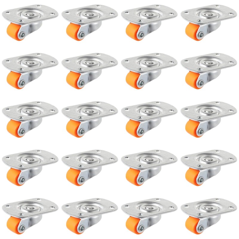 Mini Swivel Caster Wheels, 360 Rotatable, 20 PCS 0.47'' Self-Adhesive