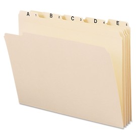 Smead Indexed File Folders, 1/5-Cut Tab, Assorted Positions, Indexed, Letter Size, Manila (A-Z)