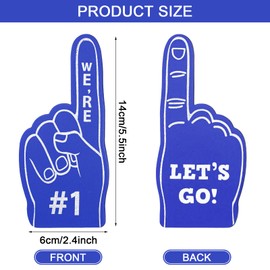 Auch 36 Pieces Sport Party Favors Sports Fan Foam Finger Mini Foam Finger #1 Basketball Baseball Football Soccer Team Cheerleader Gifts for Sporting Events Games Birthday Party Supplies (36Pcs Blue)