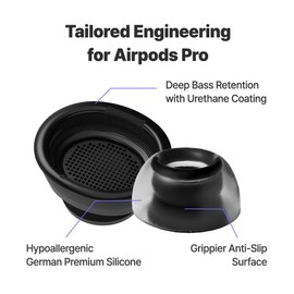 AZLA Crystal for Airpods Pro 1st & 2nd Gen (2-Pair, SS) – Airpod Pro Ear Tip Replacement – Airpod Pro Tips with Premium Silicone