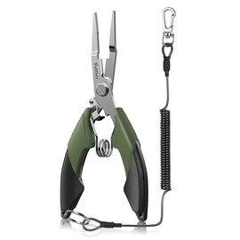 Pullther Fishing Pliers, Fishing Tools, Fishing Pliers, Multi-functional Fishing Gear, Non-slip, Needle Remover, PE Line Cutter, Lightweight, Butt Rope Included