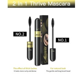 3PCS 4D Silk Fiber Lash Mascara, 2 in 1 Thrive Mascara For Natural Lengthening And Thickening Effect(Pack of Black)