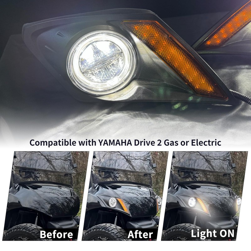 LED Golf Cart Head Light Kit For YAMAHA Drive 2