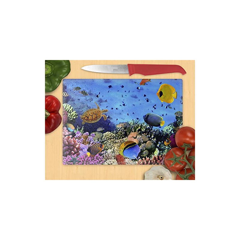 Glass Chopping Board 20 x 28 x 0.4 cm Underwater