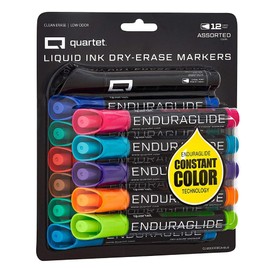 Quartet EnduraGlide Fine Tip Dry-Erase Markers, Assorted Colors, 4 Pack (5001-10M)