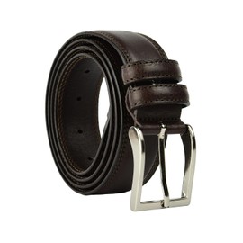 Conte Massimo Men's Genuine Leather Belt Made in Italy, Dark Head