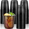 50 Pcs Disposable Stemless Glasses, 12 Oz Drinking Cups, Black