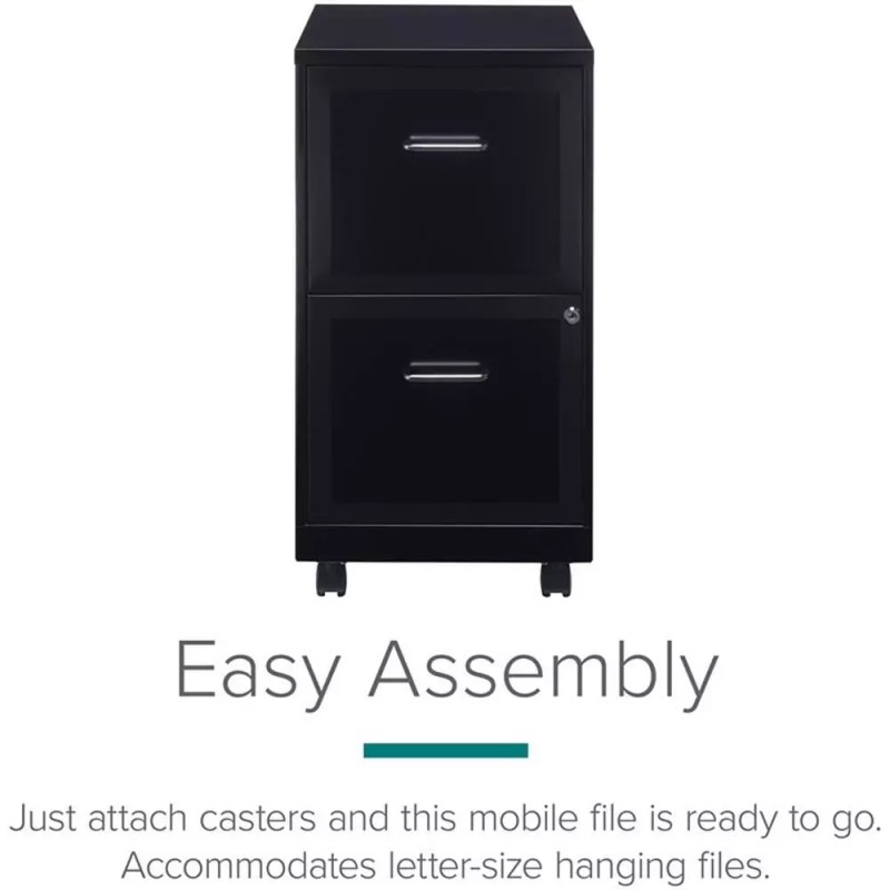 Lorell Space Solutions 18" Metal 2 Drawer Mobile Smart Vertical