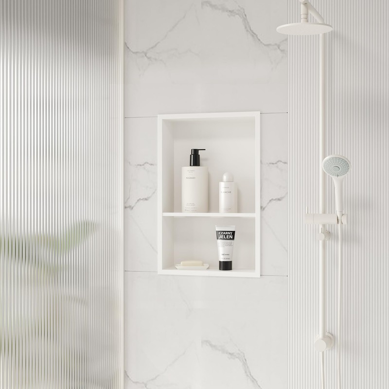 Qeke Stainless Steel Shower Niche 18" X 12", No Tile