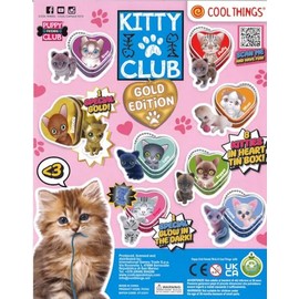 MVS Wholesale Pack Of 10 Kitty Club The Gold Edition, each surprise balls includes 1 Kitty and 1 Kitty Heart shaped tin with 8 to find and collect. Ideal Party Bag Filler or Filling