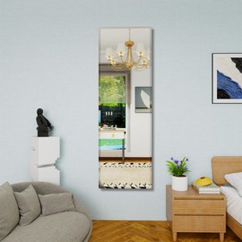 YUNSHANGGE Full Length Mirror Door Hanging, 51X16 Full Length Hanging,Beveled Mirror Frameless，Bedroom, Wardrobe, Door (51 * 16 Inch)
