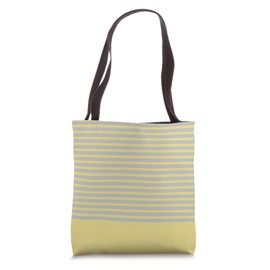 Lemon Gray Horizontal Stripes Modern Soft Yellow Minimalist Tote Bag