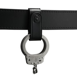 Handcuff Strap Black Leather with Black Safety Snap