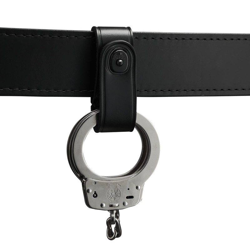 Handcuff Strap Black Leather with Black Safety Snap