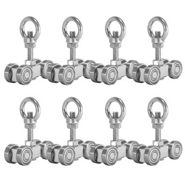 SKTREX 4 Wheel Silent Trolley Assembly Rollers Four Bearing Trolley Assembly for 1-5/8" Wide and All 1-5/8" or Taller Strut Channel with M10 Bolt and Lifting Eye Nuts