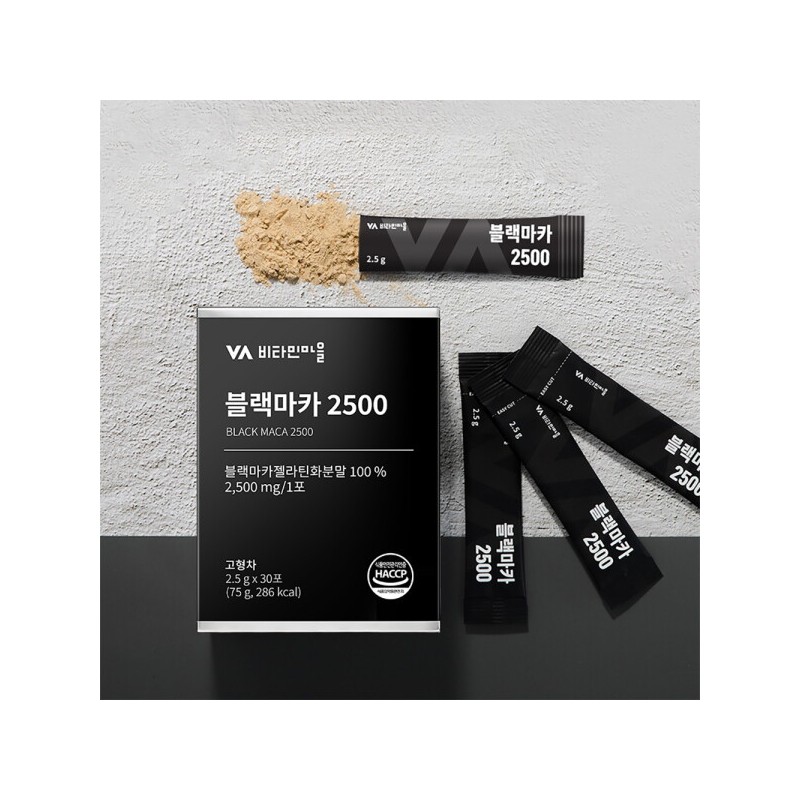 Vitamin Village 비타민마을 (30포) 페루산 블랙마카 2500 순수젤라틴화 1박스 Vitamin