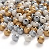 DAHI Wooden Beads 300 Pieces Beads with Hole Gold Silver