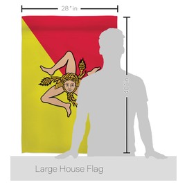 Breeze Decor HS108181-BO Sicily Flags of The World Nationality Impressions Decorative Vertical 28" x 40" Double Sided House Flag Set Pole Bracket Hardware