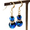 Gold Stone Firefly Glass Earrings, For Both Ears, Swaying, Sparkling,