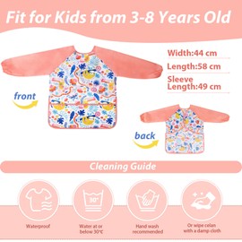 BETESSIN Children's Painting Apron for Children 2 - 8 Years - Size M (for Height 90 - 140 cm) - Ideal for School, Household and as a Gift Idea for Back to School, Sloth
