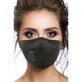 MountainAir Dust Mask-1 Face Masks With 4 Carbon Air Filter and Respirator Filters Valve-reusable & Washable and Breathing Valve Mask - With Carbon Filter Protection From Dust - Black Masks