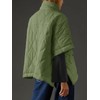 Fazortev Women's Puffer Poncho Pullover Quilted Jacket Short Sleeve Half