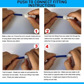 YZMSZ Push to connect water Filtration line tube pipe fittings, 1/4" o.d. tube quick connector 16pcs for ice maker coffee maker RO water dispenser Misting Cooling system.