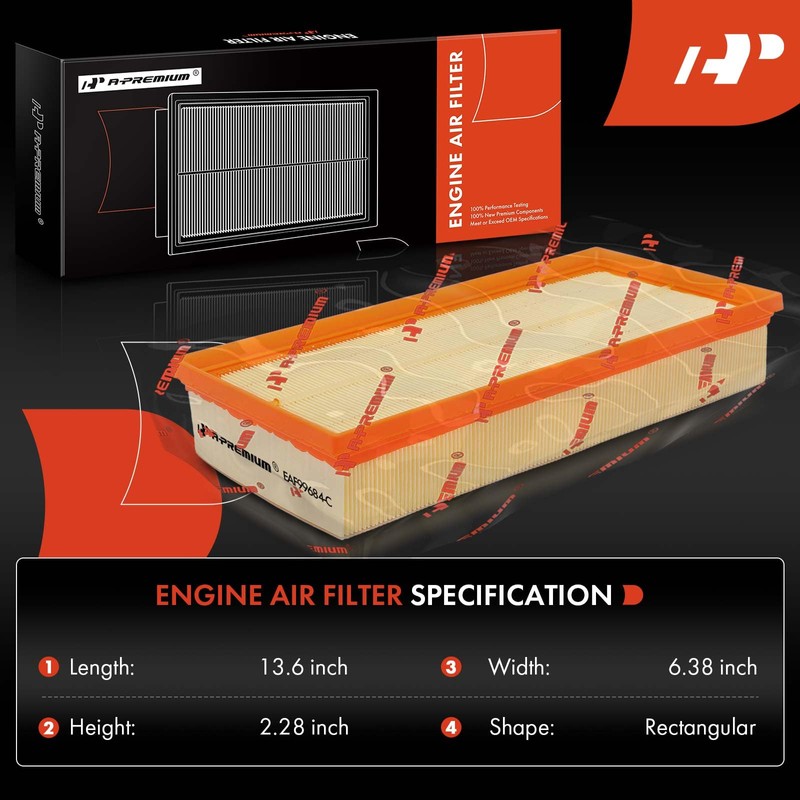 A-Premium 2-PC Engine Air Filter Compatible with Land Rover Defender