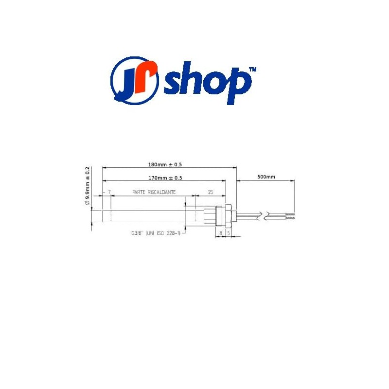 Jpshop Ignition Spark Plug for Pellet Stove 300W, 180 mm-170