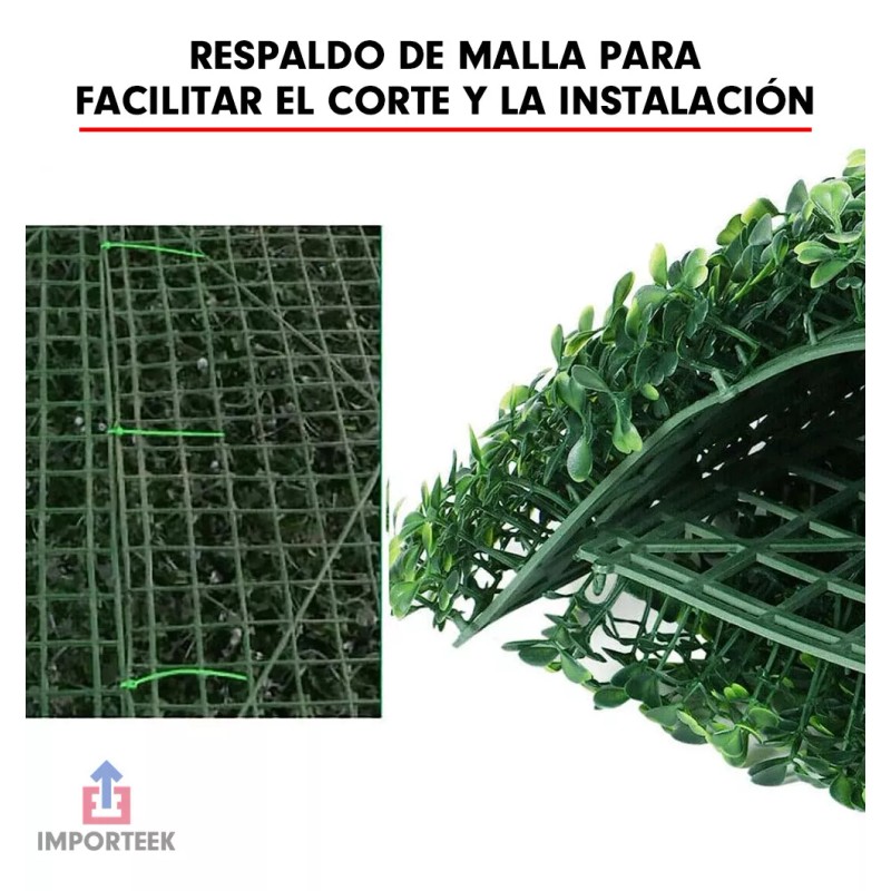 Importeek 15pz Muro Verde Follaje Pared Artificial Sintetico 60x40cm