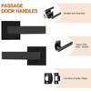 Probrico 4 Pack| Square Passage Levers Matt Black Hall and