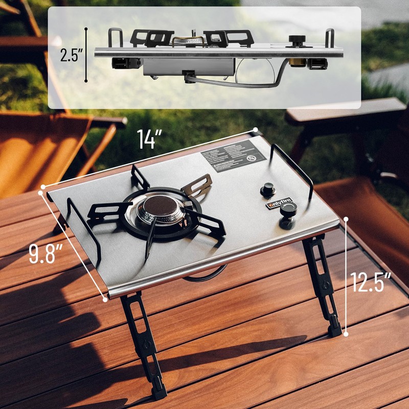 ONLYFIRE OUTDOOR LIVING Portable IGT Camping Stove with Foldable Legs,