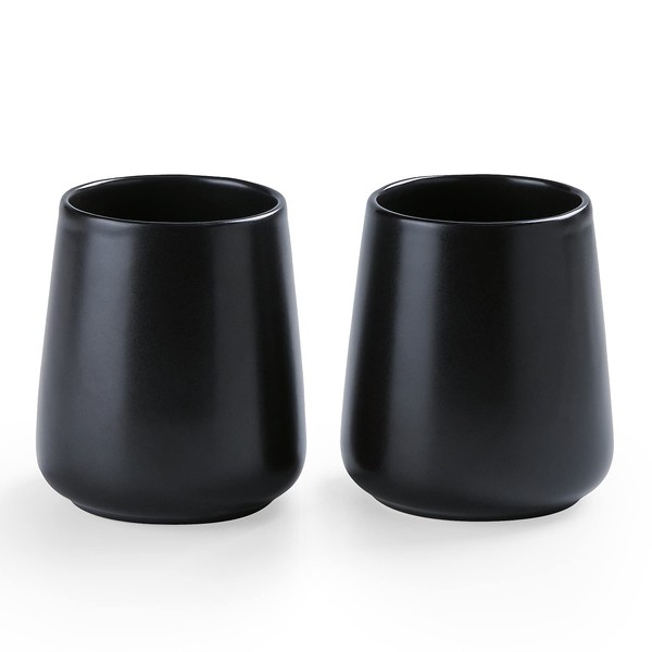 Matte Black Ceramic Toothbrush Holder - 2Pcs Tooth Brushing Holders