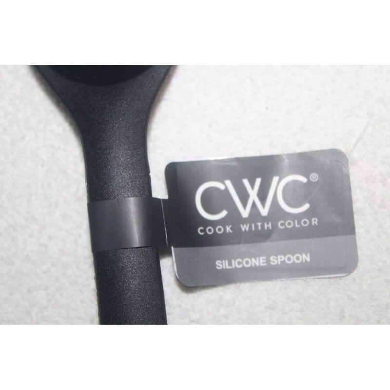 CWC 2 pc Black Silicone Spoon & Slotted Turner Set